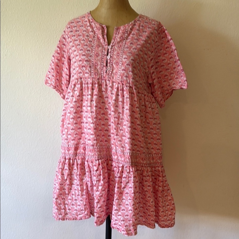 Marea sz L Pink Patterned Casita Dress cotton Tunic short Dress, great condition - Picture 4 of 12